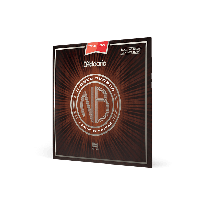 D'Addario NB13556BT Cordes de guitare acoustique en bronze nickelé Tension équilibrée 13,5-56