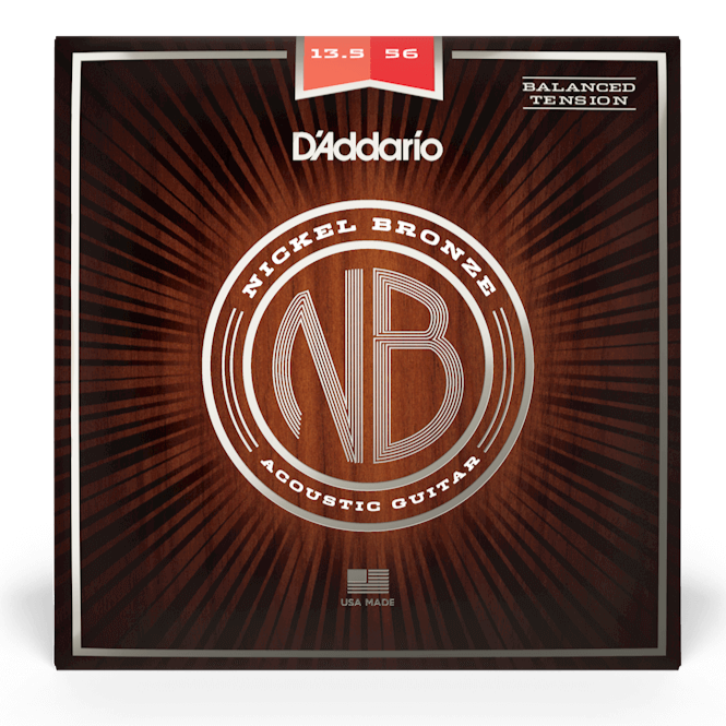 D'Addario NB13556BT Nickel Bronze Acoustic Guitar Strings Balanced Tension 13.5-56