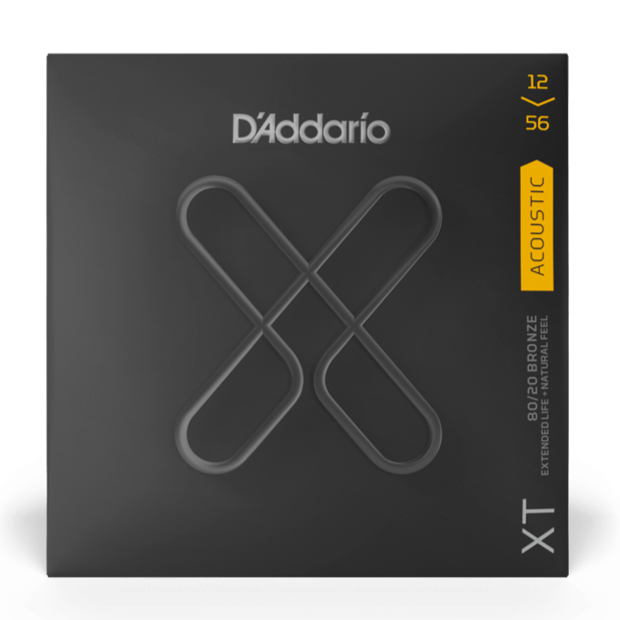 D'Addario XTABR1256 XT 80/20 Bronze Acoustic Guitar Strings 12-56