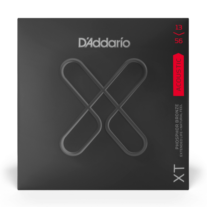 D'Addario XTAPB1356 3-Pack XT Phosphor Bronze Cordes pour guitare acoustique Medium 13-56