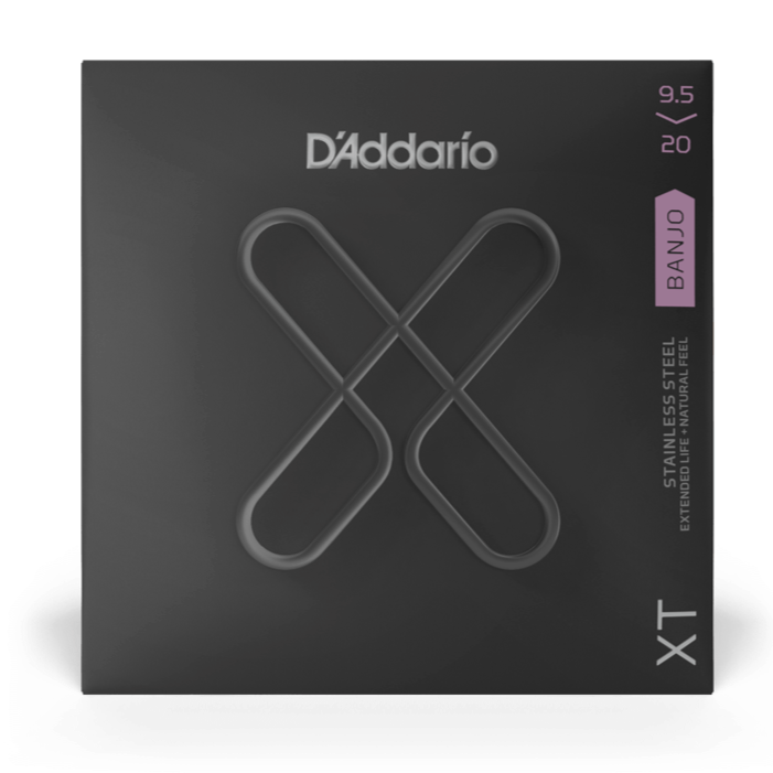 D'Addario XTJ09520 XT Cordes de banjo en acier inoxydable Custom Light 9,5-20