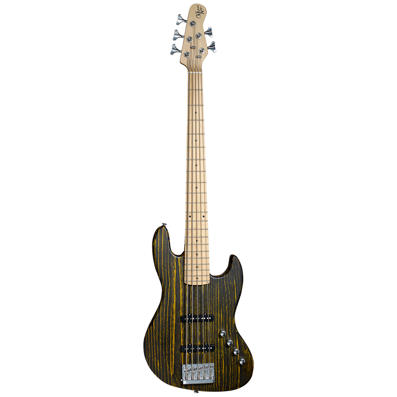 Michael Kelly MKO5OYBMRC Element 5 OP Maple Fretboard Electric Bass - Open Pore Trans Yellow