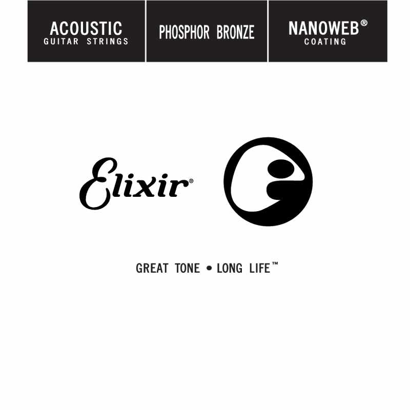 Elixir 14130 Nanoweb Corde de guitare acoustique en bronze phosphoreux - .030