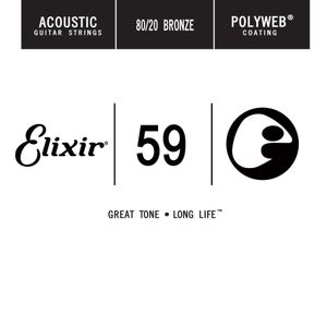 Elixir 13159 Polyweb 80/20 Bronze Acoustic Single Guitar String - .059