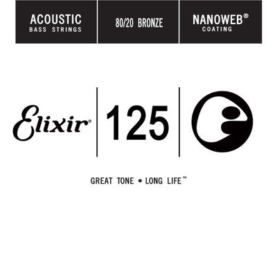 Elixir 15825 Nanoweb Coated Acoustic Bass Guitar String - .125