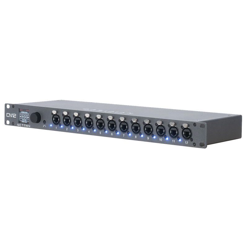 Obsidian EN12-45 Ethernet to DMX Gateway w/12 RJ45 RDM Compatible Ports