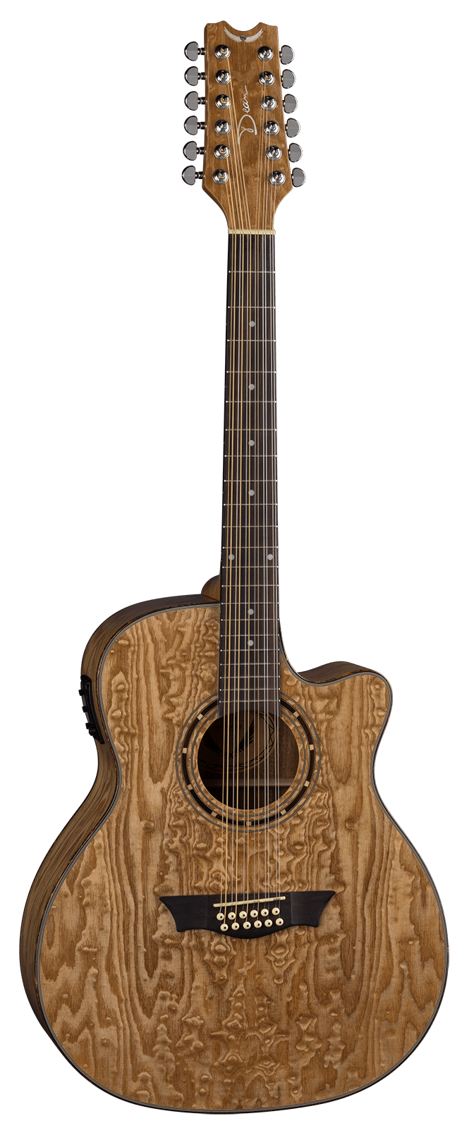 Dean EQA12-GN - Guitare acoustique Exotica Body Style Quilt Ash A/E 12 cordes - Naturel