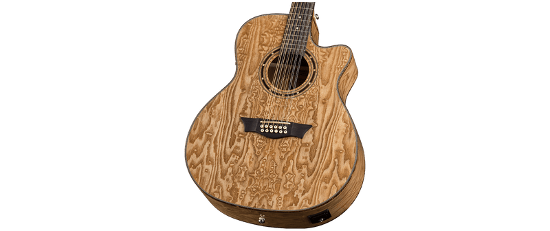 Dean EQA12-GN - Guitare acoustique Exotica Body Style Quilt Ash A/E 12 cordes - Naturel