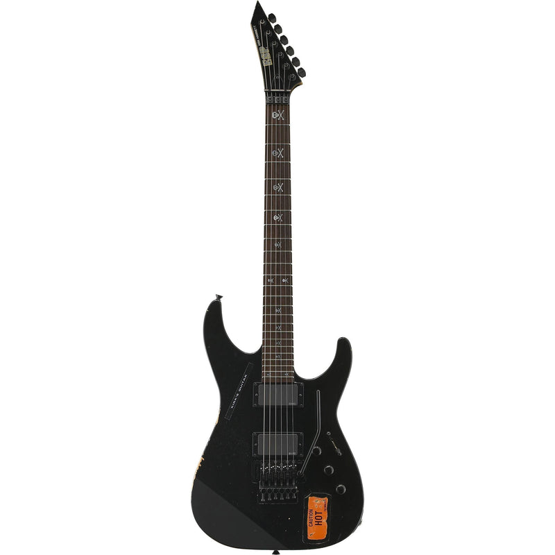 Esp Kh-2 Vintage Kirk Hammett Signature Series Electric Guitar Distressed Black - Red One Music