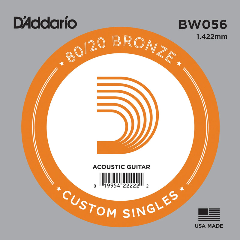 D'Addario BW056 BRONZE BLAINE GUITARE ACUSTIQUE Single String .056