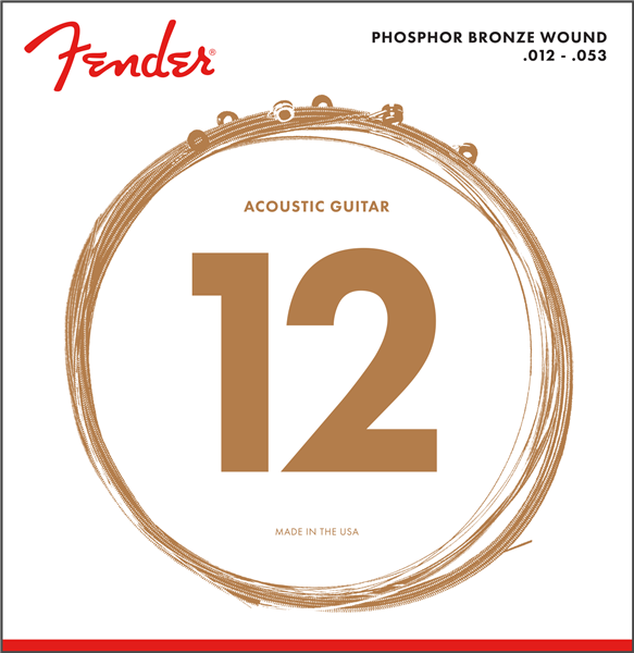 Fender 60L Acoustic Guitar Phosphor Bronze Ball End Strings 12-53 - Red One Music