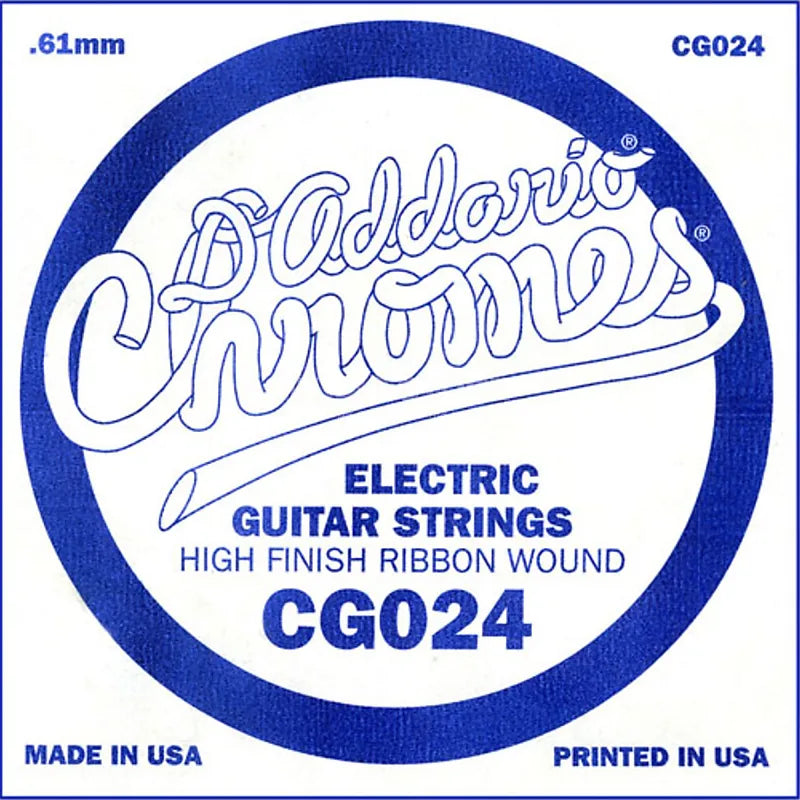 D'Addario CG024 XL Flat Wound Single Electric Guitar String - .024 Gauge