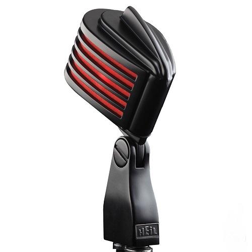 Heil Sound Fin Bk Rd Fin Black Mic With Red Led - Red One Music