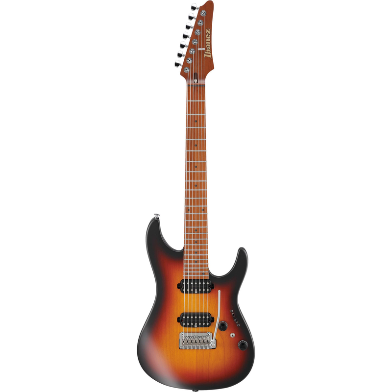 Ibanez AZ24027TFF AZ Prestige - Guitare électrique 7 cordes avec micros Seymour Duncan Hyperion avec étui - Tri Fade Burst Flat 