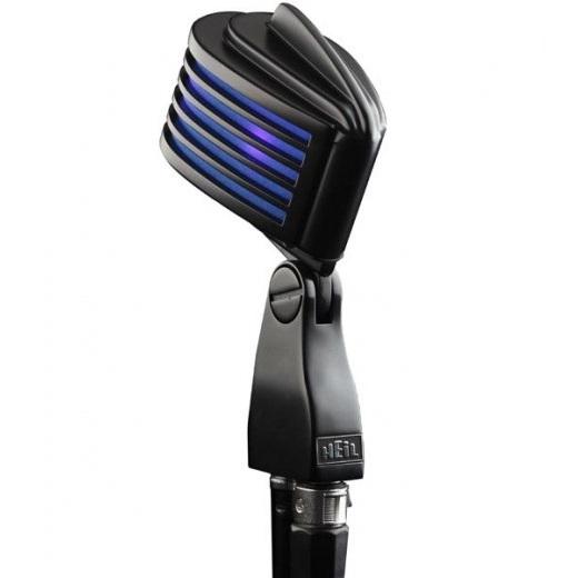 Heil Sound Fin Bk Bl Fin Black Mic With Blue Led - Red One Music