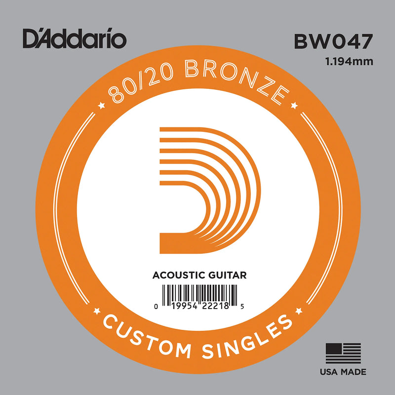 D'Addario BW047 Bronze Wound Acoustic Guitar Single String .047