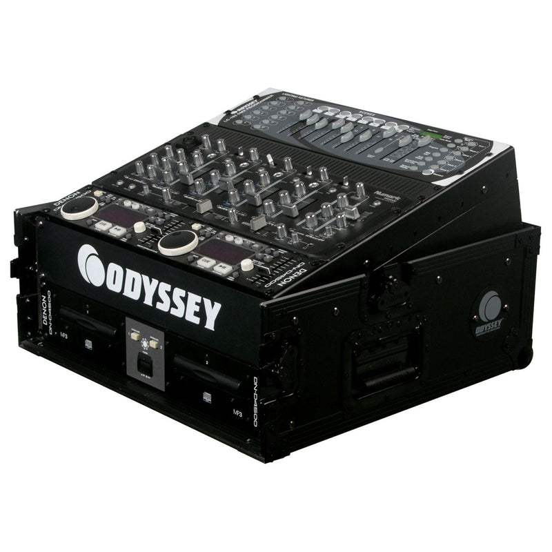 Odyssey FZ1002BL - Black 10U Top Slanted 2U Vertical Pro Combo Rack