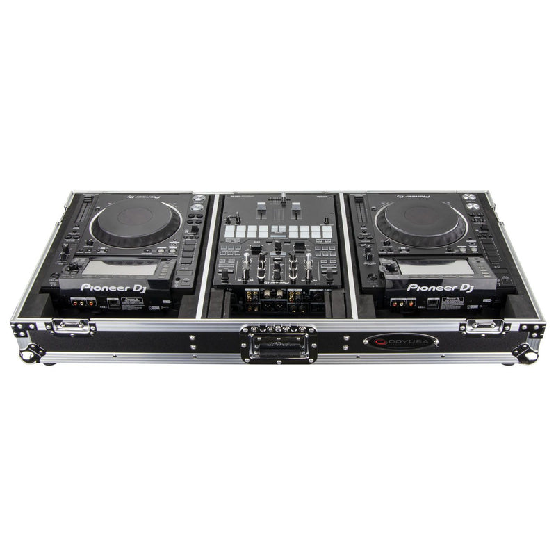 Odyssey FZ10CDJWXD Extra Deep 10″ Format DJ Mixer and Two Large Format Media Players Coffin Flight Case