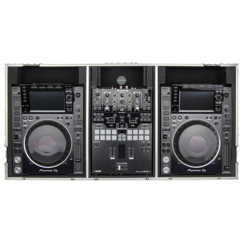 Odyssey FZ10CDJWXD Extra Deep 10″ Format DJ Mixer and Two Large Format Media Players Coffin Flight Case