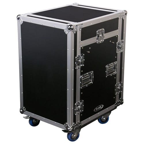 Odyssey FZ1112W - Rack combiné vertical 12U incliné sur le dessus 11U avec roulettes