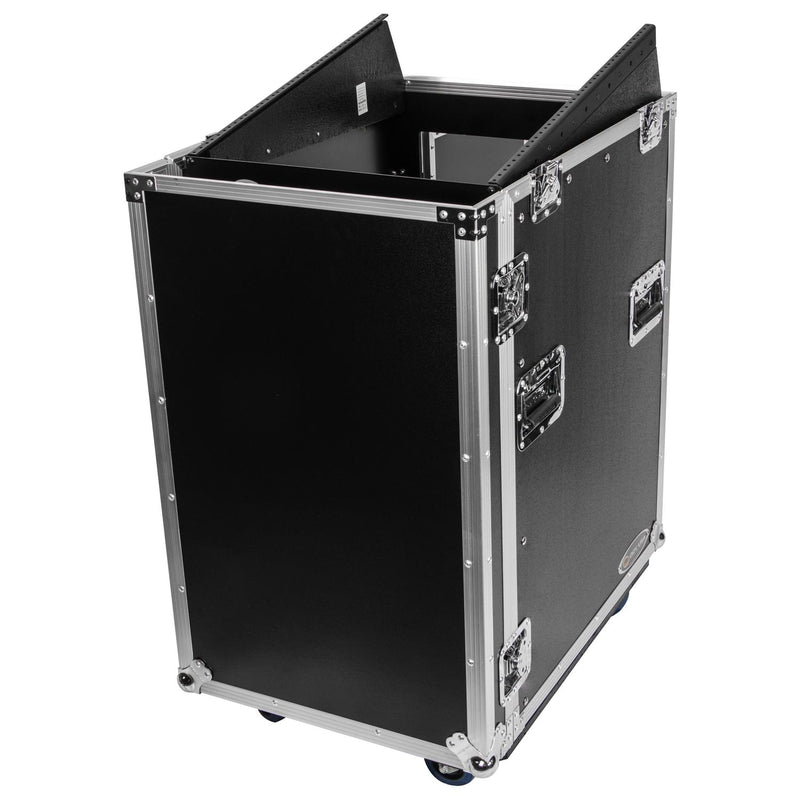 Odyssey FZ1316W - Rack combo vertical 16U incliné sur le dessus 13U avec roulettes