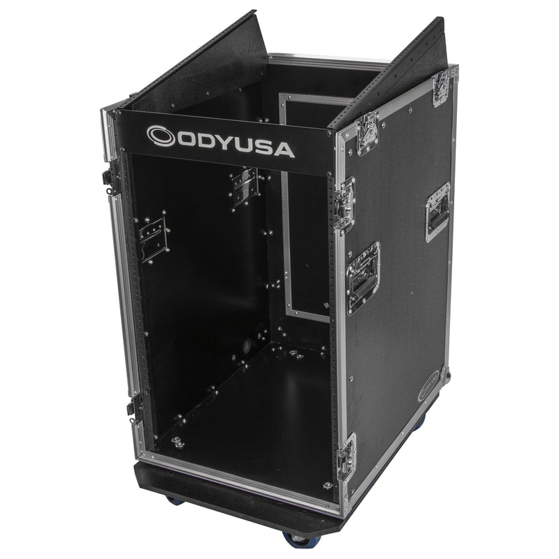 Odyssey FZ1316W - Rack combo vertical 16U incliné sur le dessus 13U avec roulettes