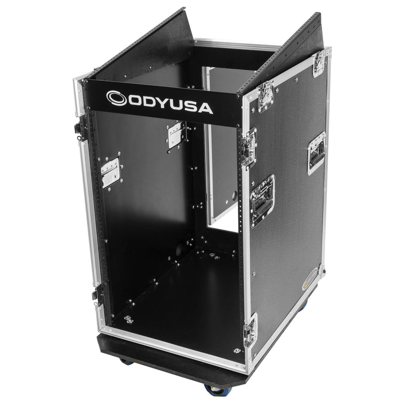 Odyssey FZ1316W - 13U Top Slanted 16U Vertical Pro Combo Rack with Casters