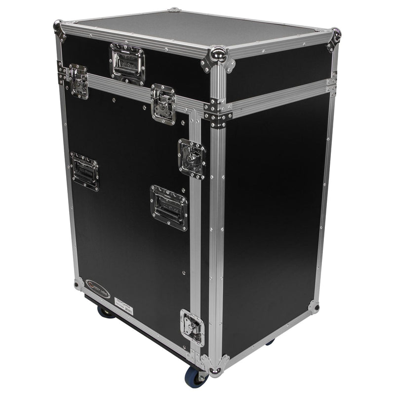 Odyssey FZ1316W - 13U Top Slanted 16U Vertical Pro Combo Rack with Casters