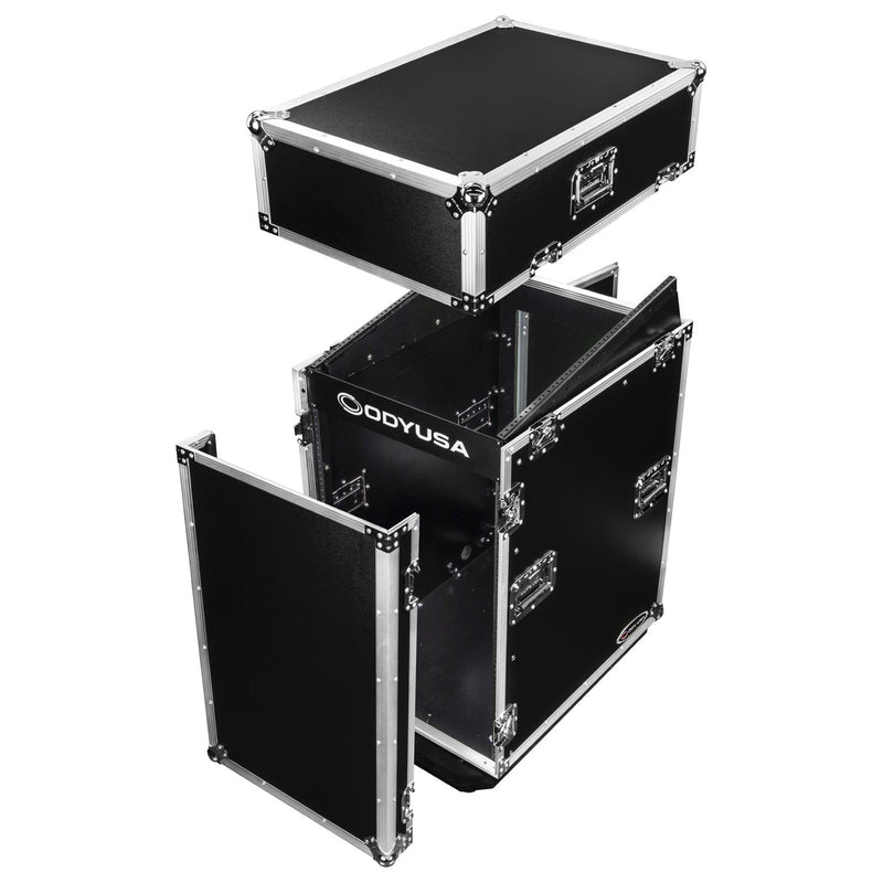 Odyssey FZ1416W - Rack combo vertical 16U incliné sur le dessus 14U avec roulettes