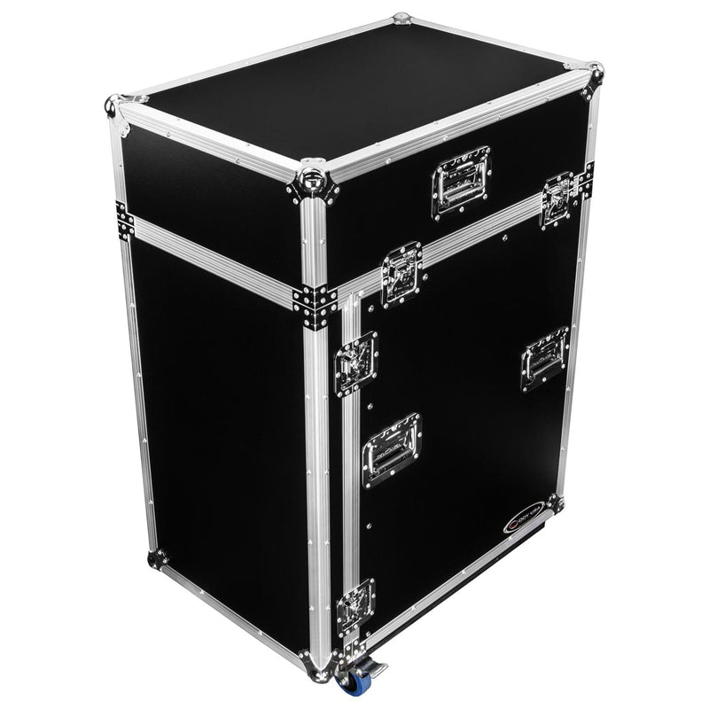 Odyssey FZ1416W - Rack combo vertical 16U incliné sur le dessus 14U avec roulettes