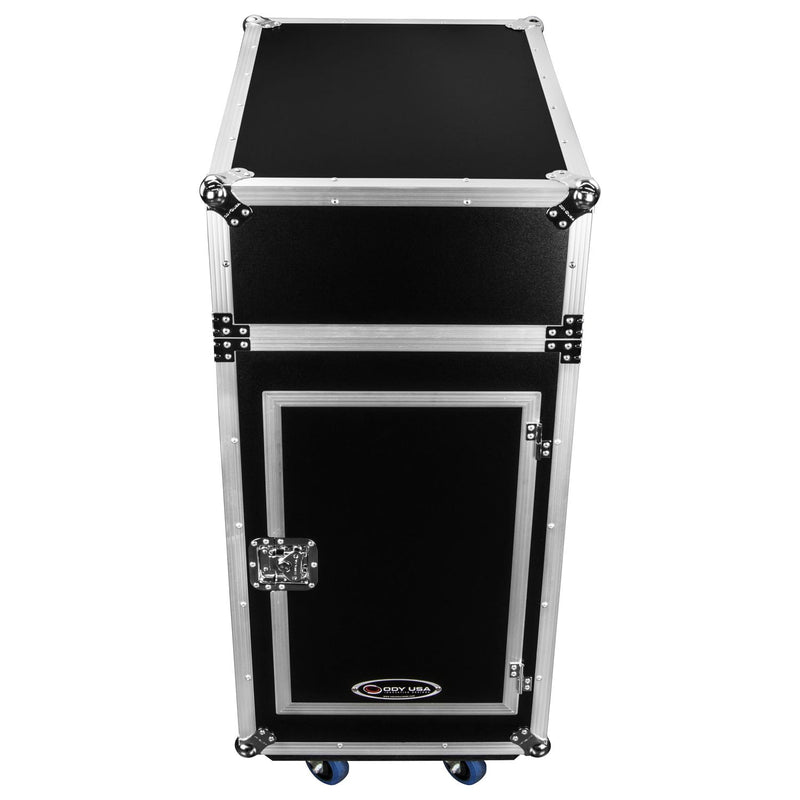 Odyssey FZ1416W - Rack combo vertical 16U incliné sur le dessus 14U avec roulettes