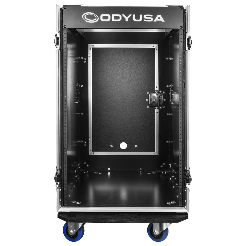 Odyssey FZ1416W - Rack combo vertical 16U incliné sur le dessus 14U avec roulettes