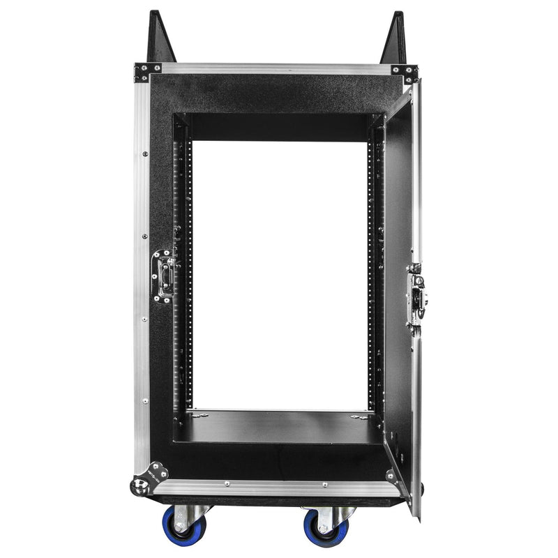 Odyssey FZ1416W - Rack combo vertical 16U incliné sur le dessus 14U avec roulettes