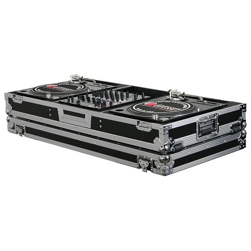 Odyssey FZBM12W Format DJ Mixer and Two Battle Position Turntables Flight Coffin Case - 12″