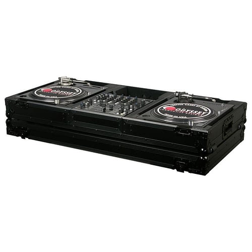 Odyssey FZBM12WBL Format DJ Mixer and Two Battle Position Turntables Flight Coffin Case - 12" (Black)