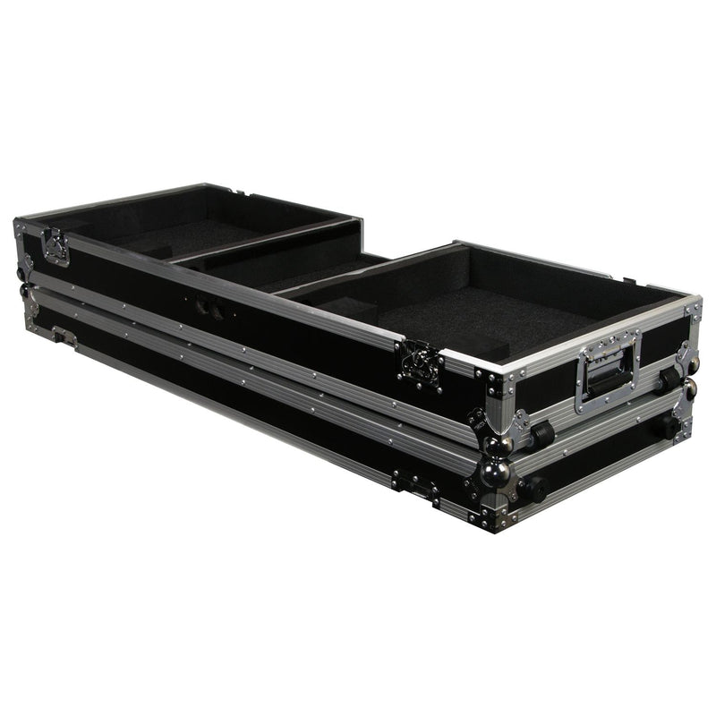 Odyssey FZDJ10W Format DJ Mixer and Two Standard Position Turntables Flight Coffin Case w/Wheels - 10″