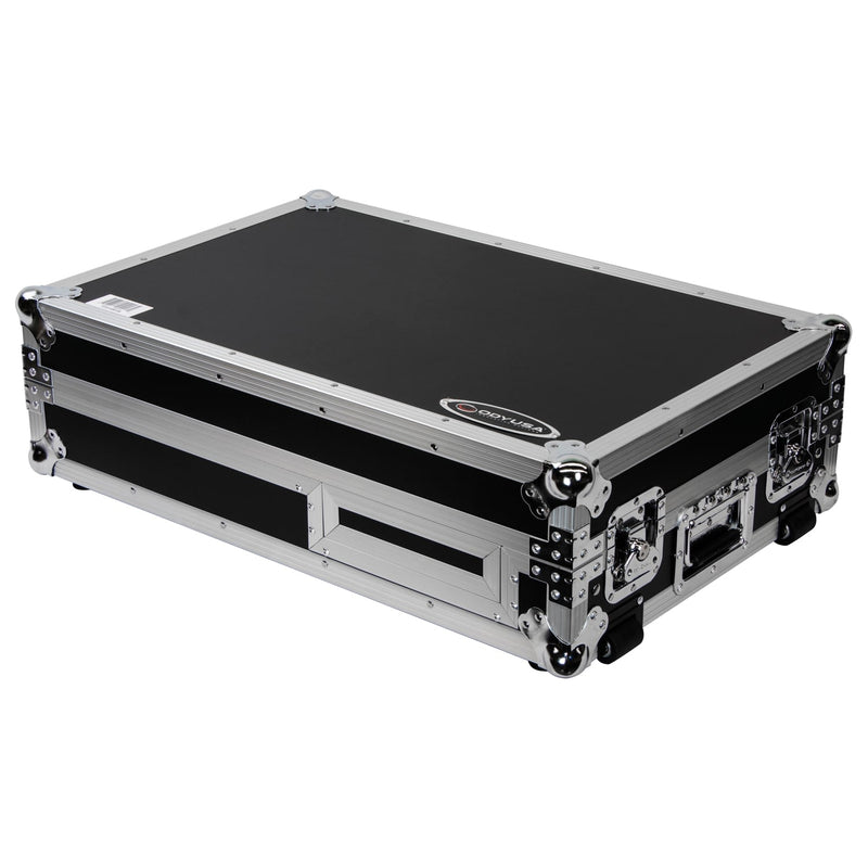 Odyssey FZGS1BM10W Table de mixage DJ au format réversible et platine vinyle à une position de combat Coffin Flight Case avec plateforme Glide - 10″