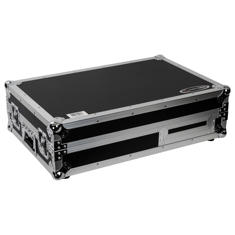 Odyssey FZGS1BM10W Table de mixage DJ au format réversible et platine vinyle à une position de combat Coffin Flight Case avec plateforme Glide - 10″