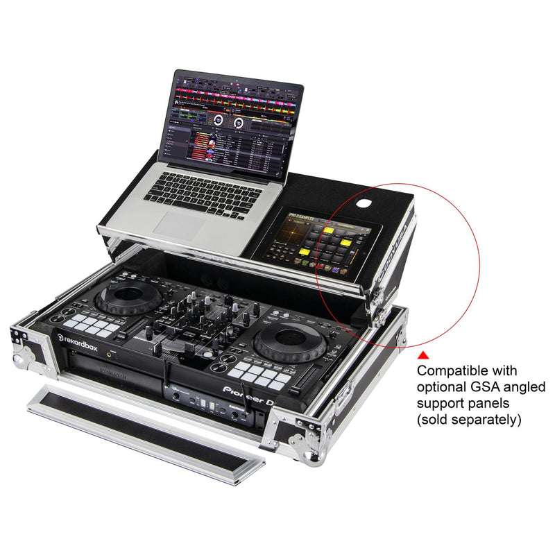 Odyssey FZGSPIDDJ8001 Pioneer DDJ-800 Flight Case avec espace rack 1U inférieur et plate-forme coulissante