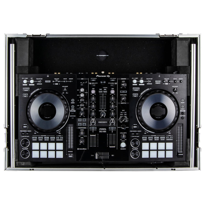 Odyssey FZGSPIDDJ8001 Pioneer DDJ-800 Flight Case avec espace rack 1U inférieur et plate-forme coulissante