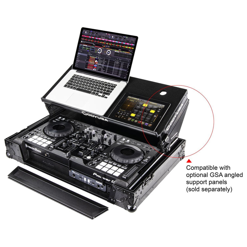 Odyssey FZGSPIXDJRR1BL Pioneer XDJ-RR Bottom 1U Rack Space Flight Case avec plateforme Glide (Noir)