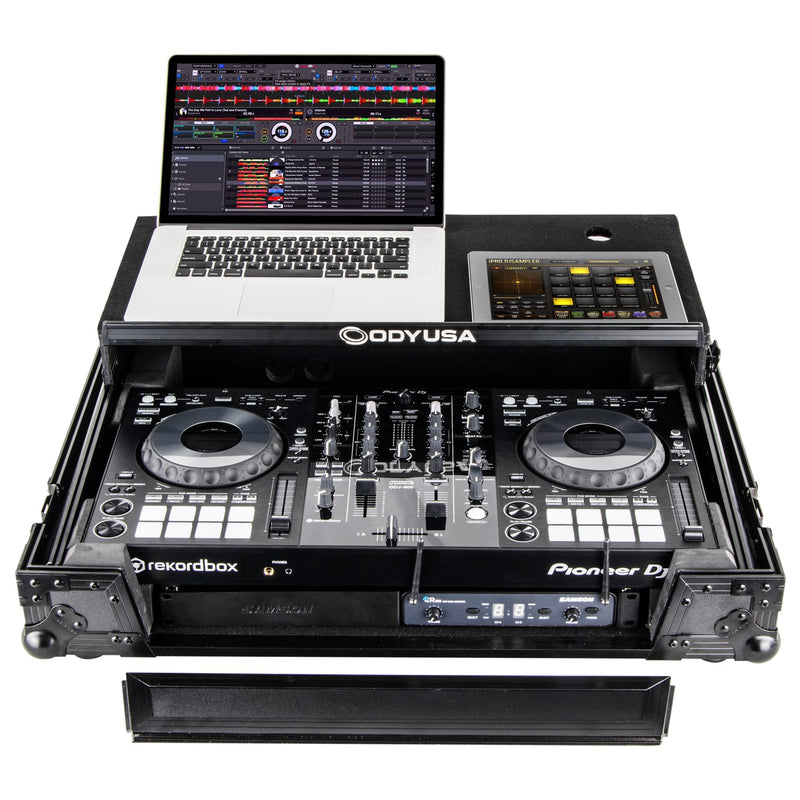 Odyssey FZGSPIXDJRR1BL Pioneer XDJ-RR Bottom 1U Rack Space Flight Case avec plateforme Glide (Noir)