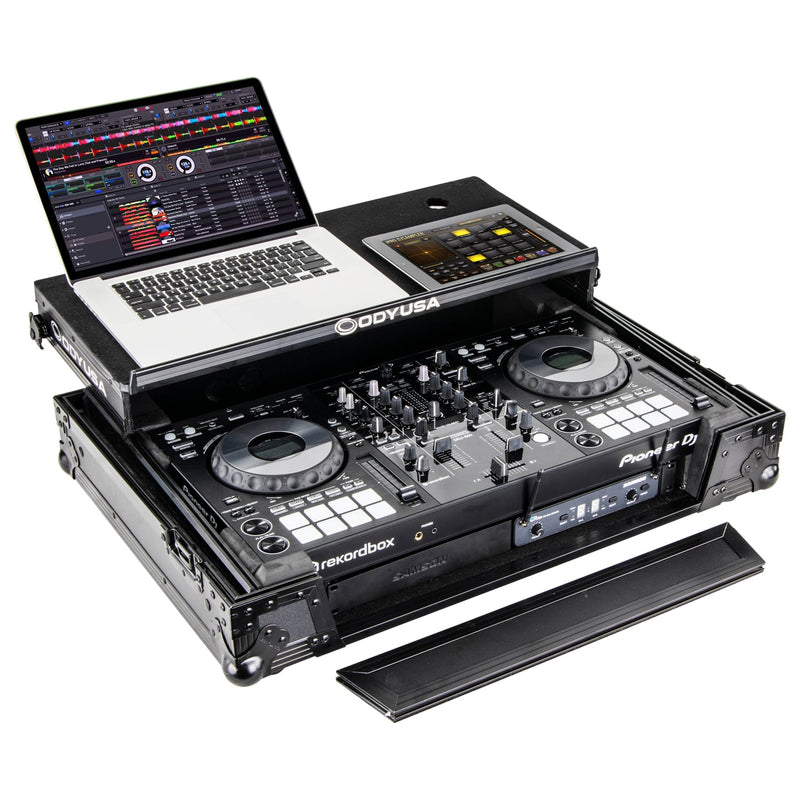 Odyssey FZGSPIXDJRR1BL Pioneer XDJ-RR Bottom 1U Rack Space Flight Case avec plateforme Glide (Noir)