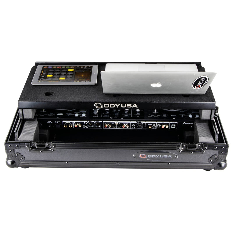 Odyssey FZGSPIXDJRR1BL Pioneer XDJ-RR Bottom 1U Rack Space Flight Case avec plateforme Glide (Noir)