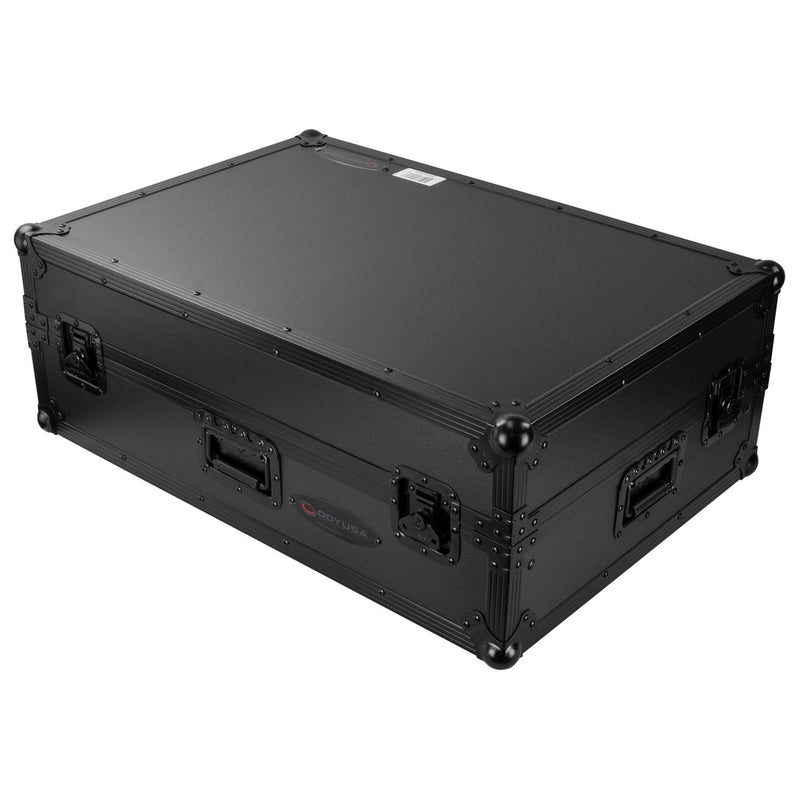 Odyssey FZGSPRIME4W2BL Denon Prime 4 Black Flight Case w/Patented Glide Laptop Platform and 2U Rack Space