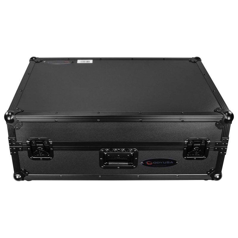 Odyssey FZGSPRIME4W2BL Denon Prime 4 Flight Case noir avec plate-forme brevetée Glide pour ordinateur portable et espace rack 2U