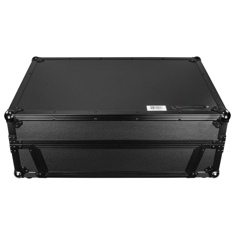 Odyssey FZGSPRIME4W2BL Denon Prime 4 Black Flight Case w/Patented Glide Laptop Platform and 2U Rack Space