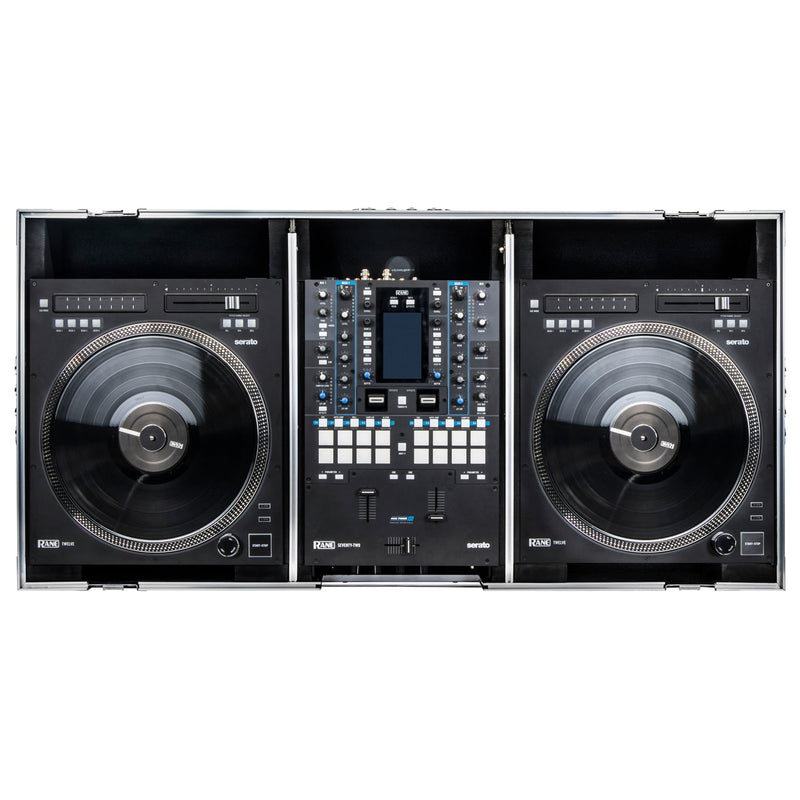 Odyssey FZGSRANE1272W Low Profile Rane Twelve et Rane Seventy/Seventy-Two Coffin Flight Case avec plateforme coulissante