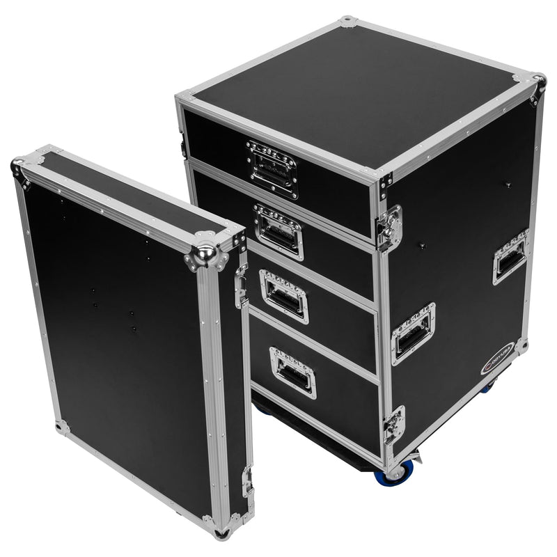 Odyssey FZWB4WDLX - Flight-case de luxe à quatre tiroirs avec roulettes et table d'appoint