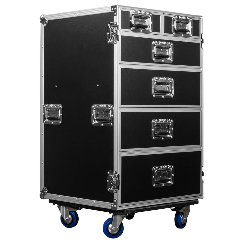 Odyssey FZWB6WDLX - Deluxe Six Drawer Workbox Tour Flight Case with Casters and Side Table